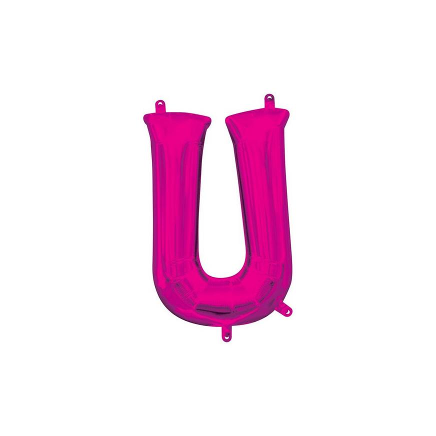 13in Air-Filled Bright Pink Letter Balloon (U)